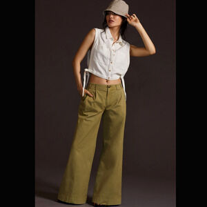 NWT Anthropologie Wide-Leg Pleated Pants - Size 6